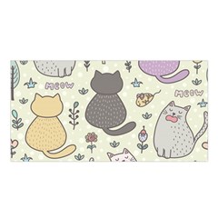 Funny Cartoon Cats Seamless Pattern Satin Shawl 45  X 80  by Salman4z