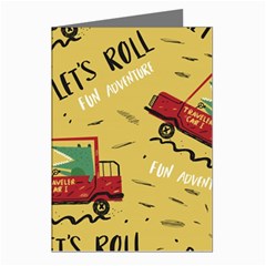 Childish-seamless-pattern-with-dino-driver Greeting Cards (pkg Of 8) by Salman4z