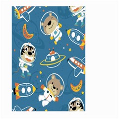 Seamless-pattern-funny-astronaut-outer-space-transportation Large Garden Flag (two Sides) by Salman4z