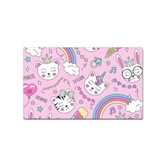 Beautiful-cute-animals-pattern-pink Sticker Rectangular (100 Pack) by Salman4z