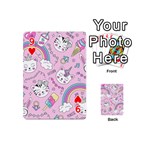Beautiful-cute-animals-pattern-pink Playing Cards 54 Designs (Mini) Front - Heart9