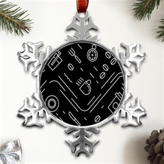 Coffee-background Metal Small Snowflake Ornament by Salman4z