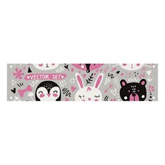 Big-set-with-cute-cartoon-animals-bear-panda-bunny-penguin-cat-fox Banner And Sign 4  X 1  by Salman4z