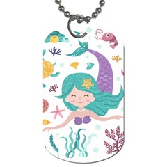 Set-cute-mermaid-seaweeds-marine-inhabitants Dog Tag (one Side) by Salman4z