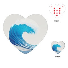 Wave Tsunami Tidal Wave Ocean Sea Water Playing Cards Single Design (heart) by Ravend