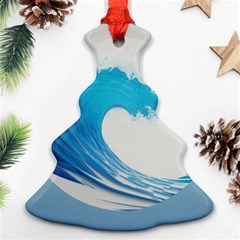 Wave Tsunami Tidal Wave Ocean Sea Water Ornament (christmas Tree)  by Ravend