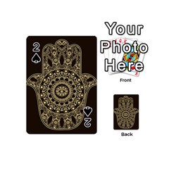 Hamsa-hand-drawn-symbol-with-flower-decorative-pattern Playing Cards 54 Designs (mini) by Salman4z