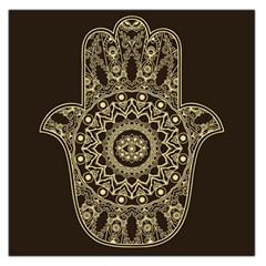 Hamsa-hand-drawn-symbol-with-flower-decorative-pattern Square Satin Scarf (36  X 36 ) by Salman4z