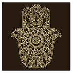 Hamsa-hand-drawn-symbol-with-flower-decorative-pattern Square Satin Scarf (36  x 36 ) Front