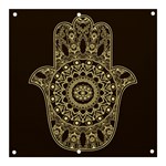 Hamsa-hand-drawn-symbol-with-flower-decorative-pattern Banner and Sign 3  x 3  Front