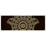 Hamsa-hand-drawn-symbol-with-flower-decorative-pattern Banner and Sign 12  x 4  Front