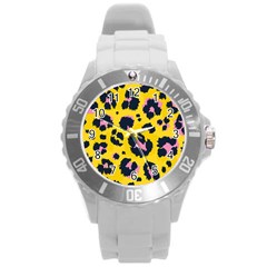 Leopard-print-seamless-pattern Round Plastic Sport Watch (l) by Salman4z