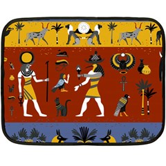 Ancient-egyptian-religion-seamless-pattern Two Sides Fleece Blanket (mini) by Salman4z