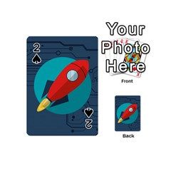 Rocket-with-science-related-icons-image Playing Cards 54 Designs (mini) by Salman4z