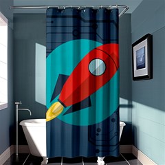 Rocket-with-science-related-icons-image Shower Curtain 36  X 72  (stall)  by Salman4z