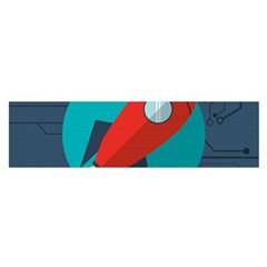 Rocket-with-science-related-icons-image Oblong Satin Scarf (16  X 60 ) by Salman4z