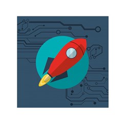 Rocket-with-science-related-icons-image Square Satin Scarf (30  X 30 ) by Salman4z