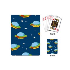 Seamless-pattern-ufo-with-star-space-galaxy-background Playing Cards Single Design (mini) by Salman4z