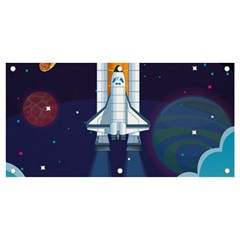Spaceship-milkyway-galaxy Banner And Sign 4  X 2  by Salman4z