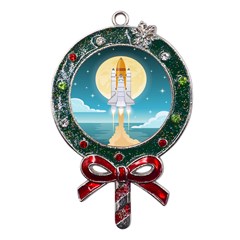 Space-exploration-illustration Metal X mas Lollipop With Crystal Ornament by Salman4z