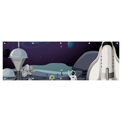 Alien-astronaut-scene Banner And Sign 12  X 4  by Salman4z