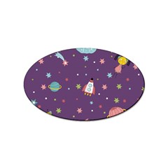Space-travels-seamless-pattern-vector-cartoon Sticker (oval) by Salman4z