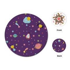 Space-travels-seamless-pattern-vector-cartoon Playing Cards Single Design (round) by Salman4z