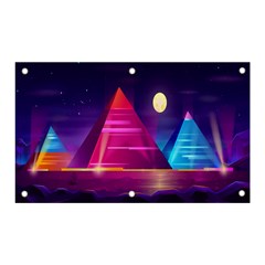 Egyptian-pyramids-night-landscape-cartoon Banner And Sign 5  X 3  by Salman4z