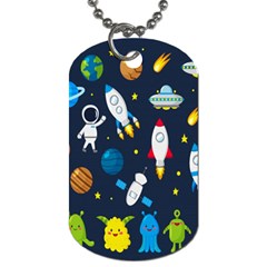 Big-set-cute-astronauts-space-planets-stars-aliens-rockets-ufo-constellations-satellite-moon-rover-v Dog Tag (two Sides) by Salman4z