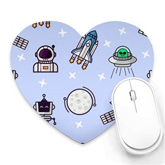 Seamless-pattern-with-space-theme Heart Mousepad by Salman4z