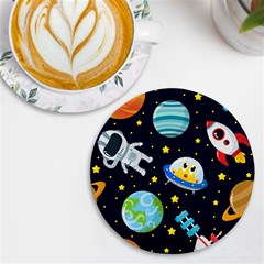 Space-seamless-pattern   - Uv Print Round Tile Coaster by Salman4z