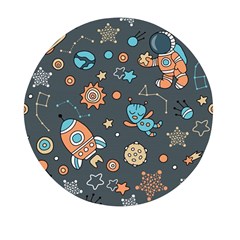 Space-seamless-pattern Mini Round Pill Box by Salman4z