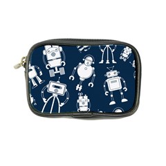 White-robot-blue-seamless-pattern Coin Purse by Salman4z
