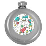 Space-cosmos-seamless-pattern-seamless-pattern-doodle-style Round Hip Flask (5 oz) Front
