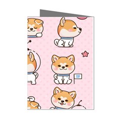 Set-kawaii-smile-japanese-dog-akita-inu-cartoon Mini Greeting Cards (pkg Of 8) by Salman4z