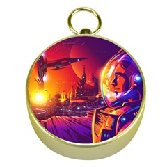 Far-future-human-colonization Gold Compasses by Salman4z