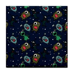 Monster-alien-pattern-seamless-background Tile Coaster by Salman4z