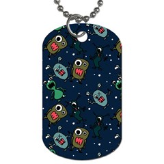 Monster-alien-pattern-seamless-background Dog Tag (two Sides) by Salman4z