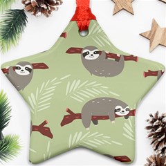 Sloths-pattern-design Ornament (star) by Salman4z