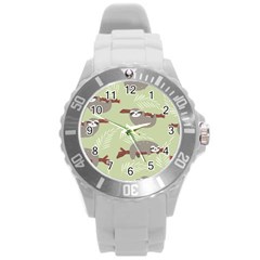 Sloths-pattern-design Round Plastic Sport Watch (l) by Salman4z