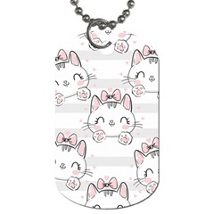 Cat-with-bow-pattern Dog Tag (two Sides) by Salman4z