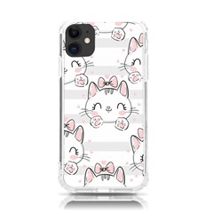 Cat-with-bow-pattern Iphone 11 Tpu Uv Print Case by Salman4z