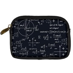 Mathematical-seamless-pattern-with-geometric-shapes-formulas Digital Camera Leather Case by Salman4z
