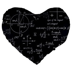 Mathematical-seamless-pattern-with-geometric-shapes-formulas Large 19  Premium Flano Heart Shape Cushions by Salman4z