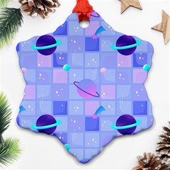 Seamless-pattern-pastel-galaxy-future Snowflake Ornament (two Sides) by Salman4z