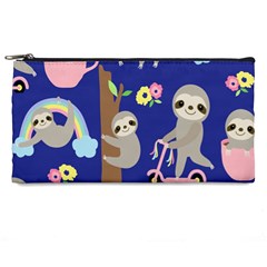 Hand-drawn-cute-sloth-pattern-background Pencil Case by Salman4z