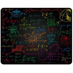 Mathematical-colorful-formulas-drawn-by-hand-black-chalkboard Two Sides Fleece Blanket (medium) by Salman4z