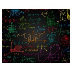 Mathematical-colorful-formulas-drawn-by-hand-black-chalkboard Two Sides Premium Plush Fleece Blanket (medium) by Salman4z