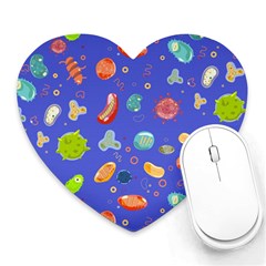 Virus-seamless-pattern Heart Mousepad by Salman4z