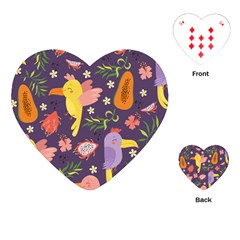 Exotic-seamless-pattern-with-parrots-fruits Playing Cards Single Design (heart) by Salman4z